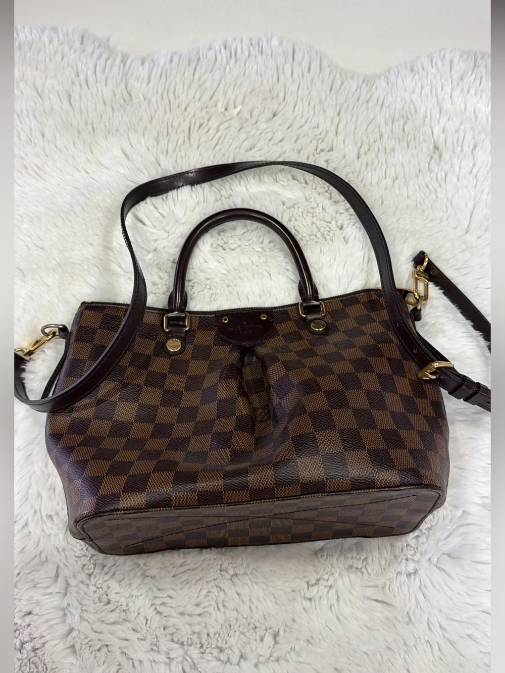 LOUIS VUITTON Damier Ebene Sienna PM Shoulder Bag